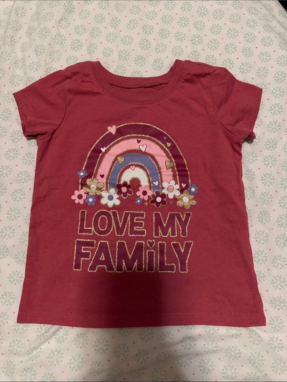 The Children's Place Raspberry Pink Rainbow 'Love My Family' Tee